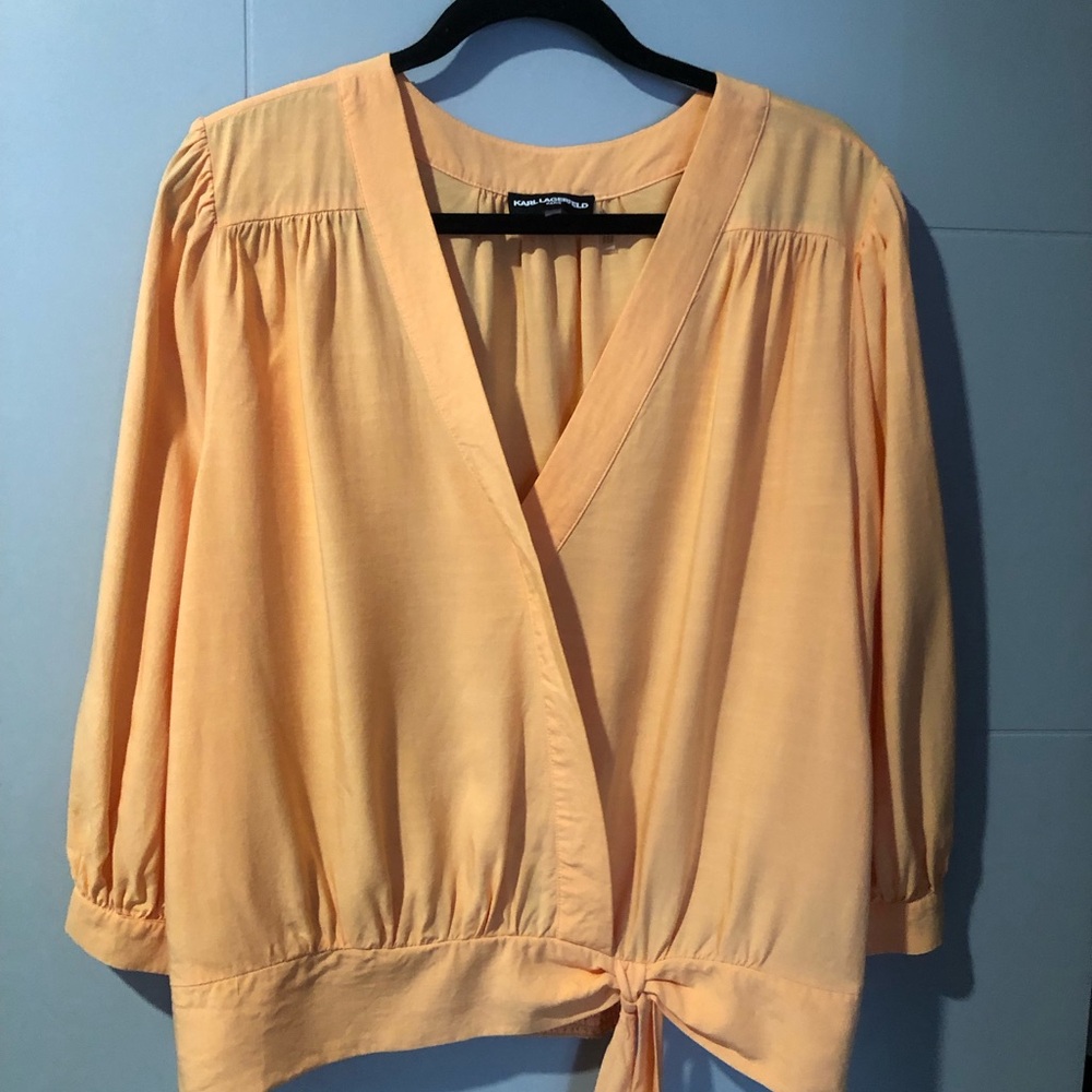 Karl Lagerfeld Apricot Blouse with Tie Detail